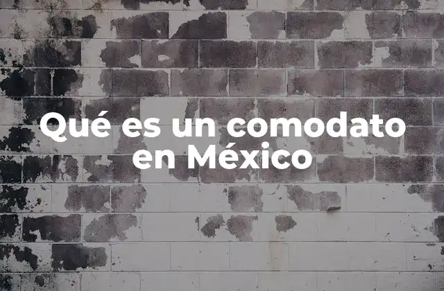 Qué es un Comodato en México