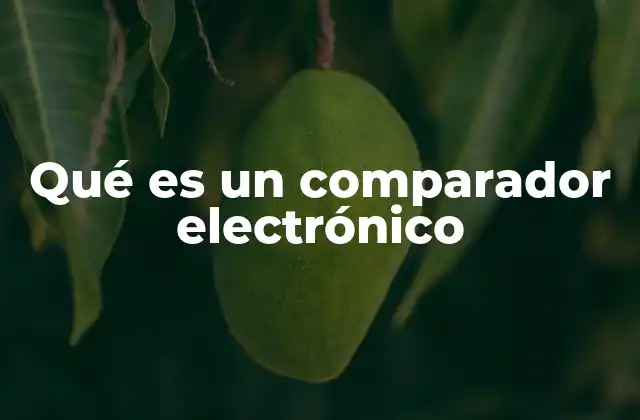 Qué es un Comparador Electrónico