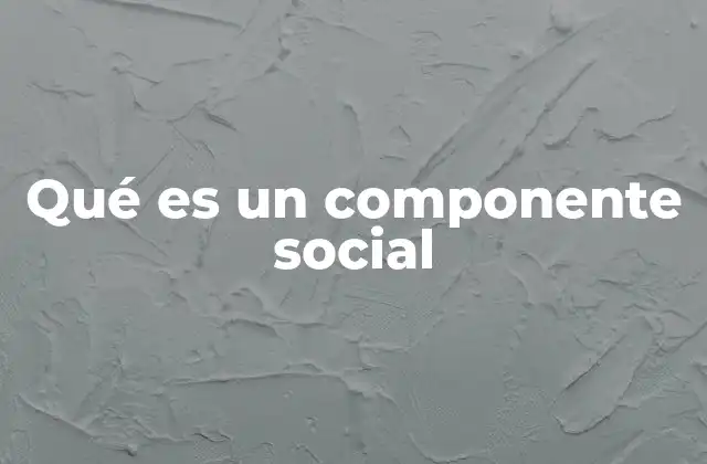 Qué es un Componente Social