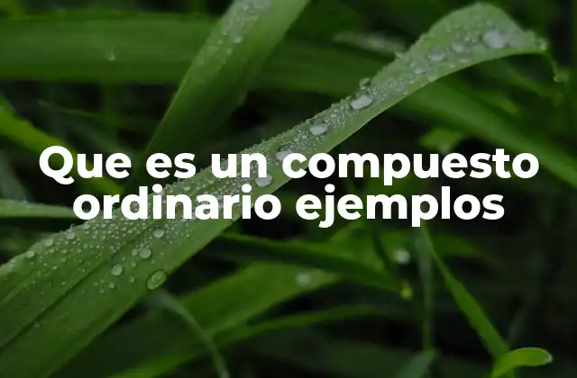 Que es un Compuesto Ordinario Ejemplos