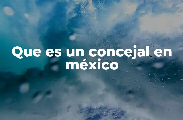 Que es un Concejal en México