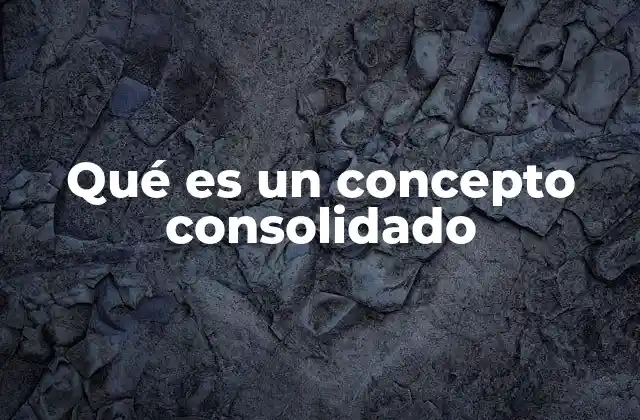 Qué es un Concepto Consolidado