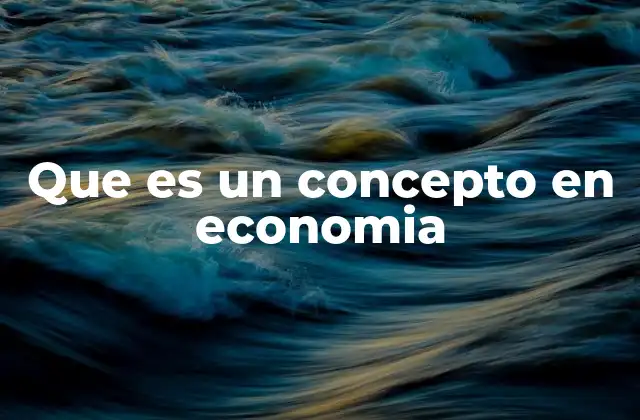 Que es un Concepto en Economia