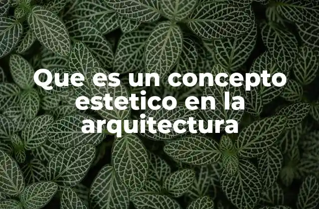 Que es un Concepto Estetico en la Arquitectura