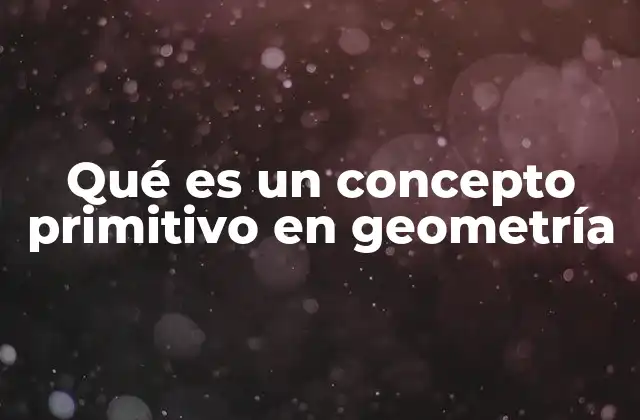 Qué es un Concepto Primitivo en Geometría