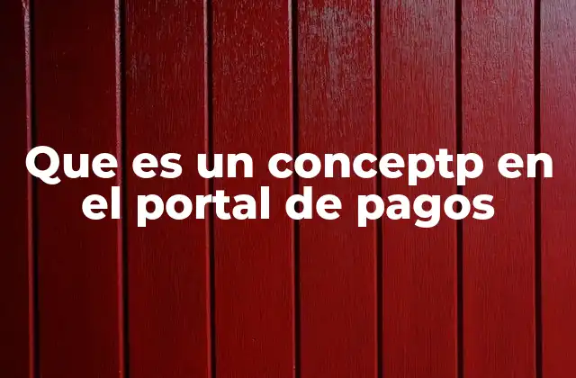 Que es un Conceptp en el Portal de Pagos