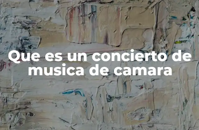 Que es un Concierto de Musica de Camara