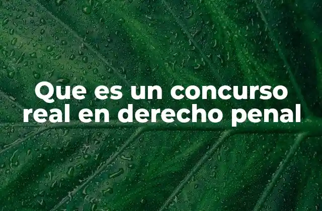 Que es un Concurso Real en Derecho Penal