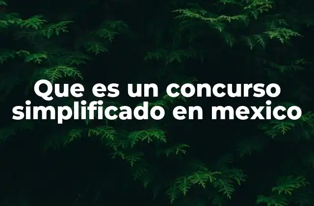 Que es un Concurso Simplificado en Mexico