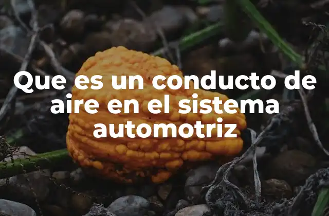 Que es un Conducto de Aire en el Sistema Automotriz