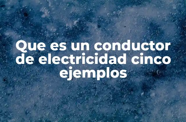Que es un Conductor de Electricidad Cinco Ejemplos