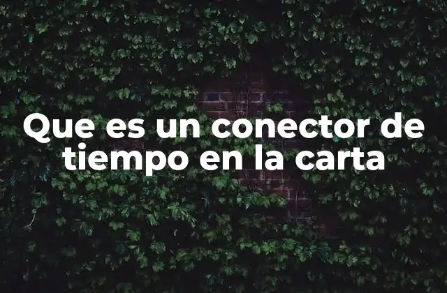 Que es un Conector de Tiempo en la Carta