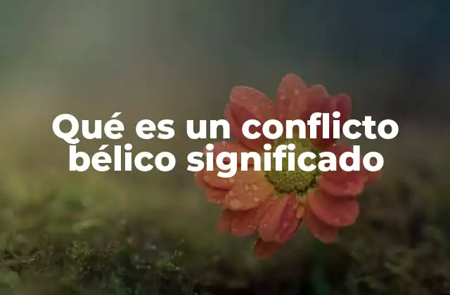 Causas y tipos de conflictos bélicos