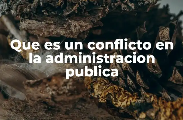 Que es un Conflicto en la Administracion Publica