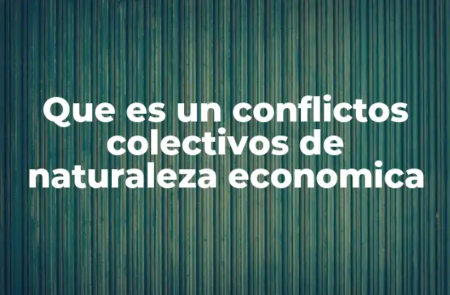 Que es un Conflictos Colectivos de Naturaleza Economica