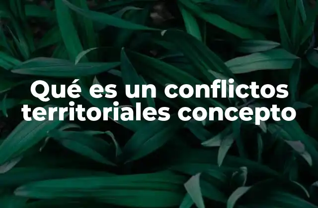 Qué es un Conflictos Territoriales Concepto
