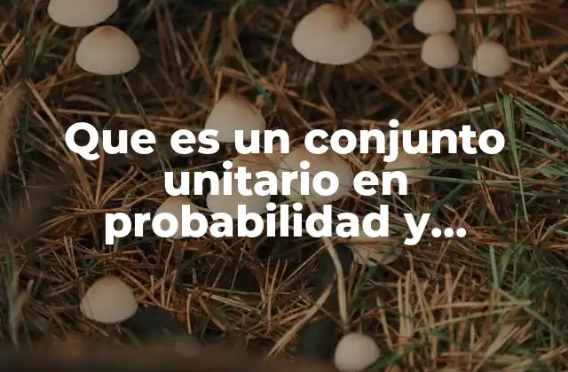 Que es un Conjunto Unitario en Probabilidad y Estadistica
