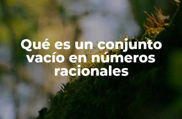Qué es un Conjunto Vacío en Números Racionales