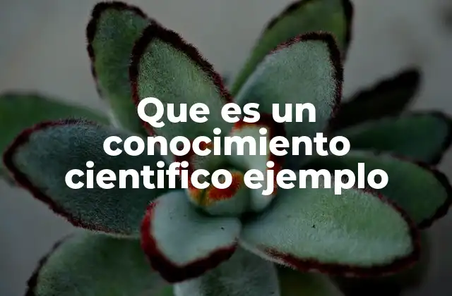 Que es un Conocimiento Cientifico Ejemplo