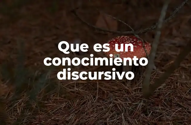 Que es un Conocimiento Discursivo