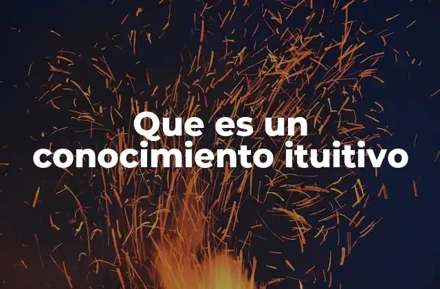 Que es un Conocimiento Ituitivo