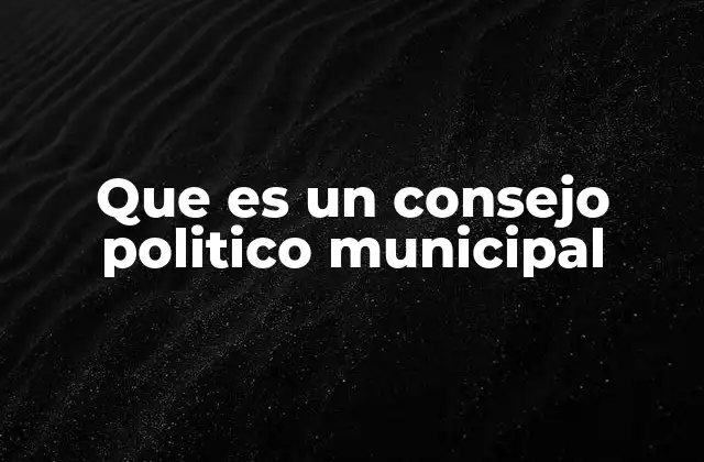 Que es un Consejo Politico Municipal