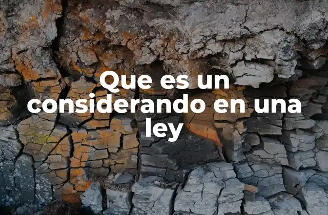 Que es un Considerando en una Ley