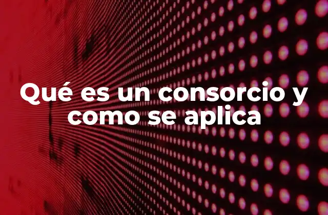 Qué es un Consorcio y como Se Aplica