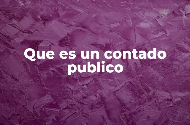 Que es un Contado Publico