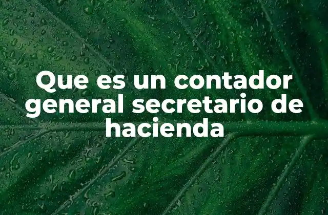 Que es un Contador General Secretario de Hacienda