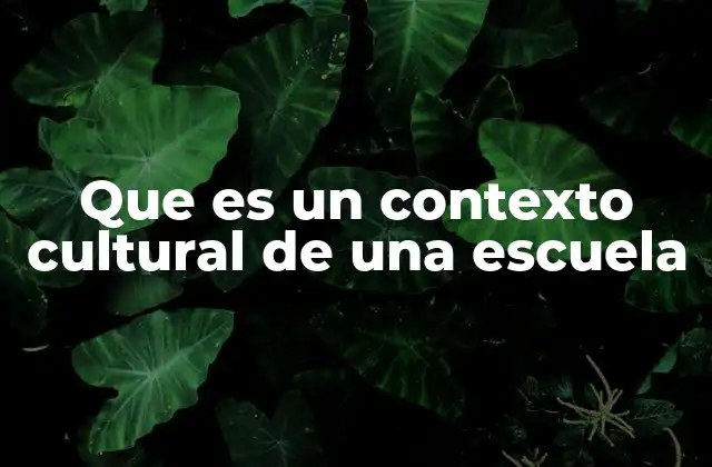 Que es un Contexto Cultural de una Escuela 2 La interacción entre la escuela y su entorno sociocultural