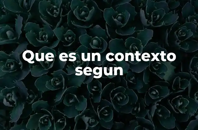 Que es un Contexto Segun