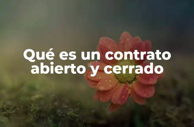 Qué es un Contrato Abierto y Cerrado