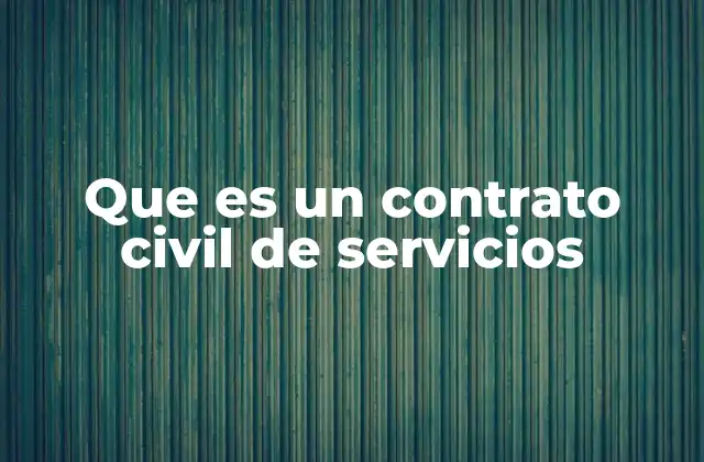 Que es un Contrato Civil de Servicios
