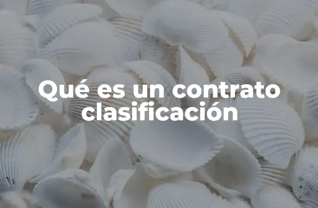 Qué es un Contrato Clasificación