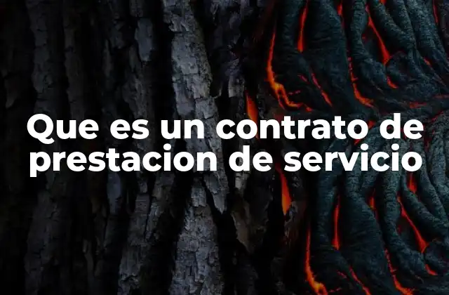 Que es un Contrato de Prestacion de Servicio