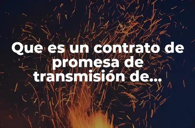 Que es un Contrato de Promesa de Transmisión de Propiedad