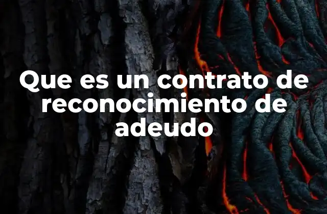 Que es un Contrato de Reconocimiento de Adeudo