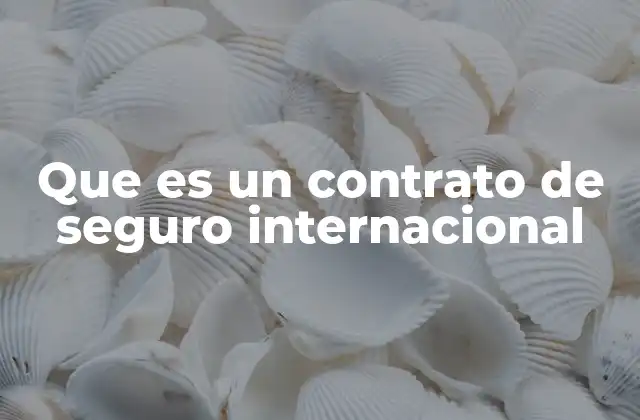 Que es un Contrato de Seguro Internacional