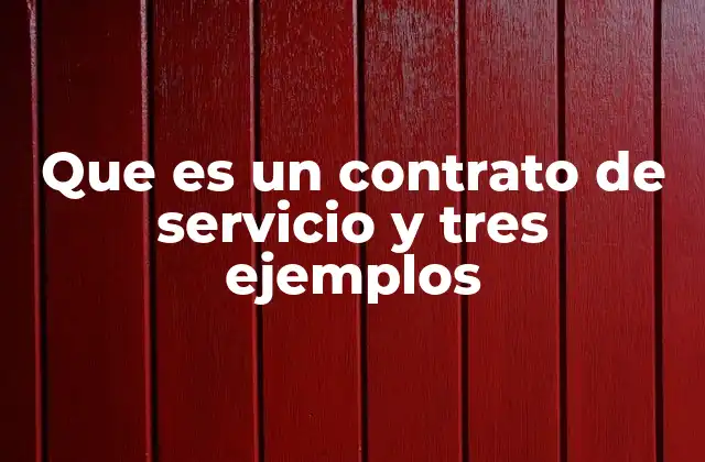 Que es un Contrato de Servicio y Tres Ejemplos