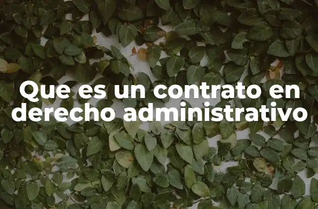 Que es un Contrato en Derecho Administrativo