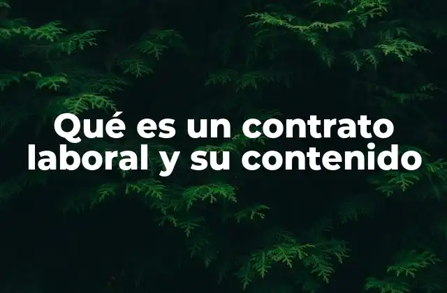 Qué es un Contrato Laboral y Su Contenido