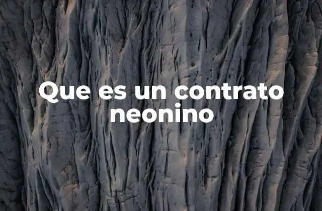 Que es un Contrato Neonino