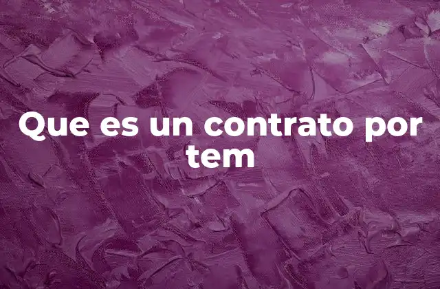 Que es un Contrato por Tem