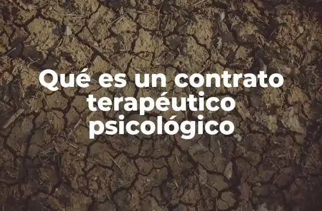 Qué es un Contrato Terapéutico Psicológico