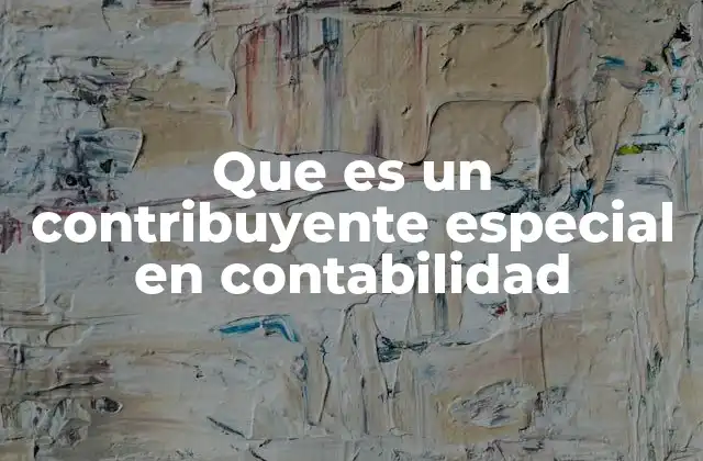 Que es un Contribuyente Especial en Contabilidad