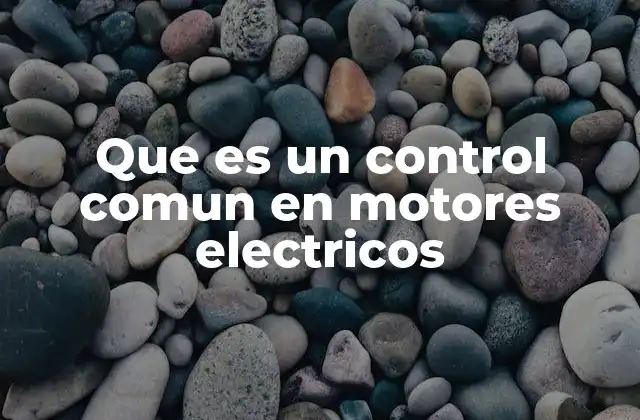 Que es un Control Comun en Motores Electricos