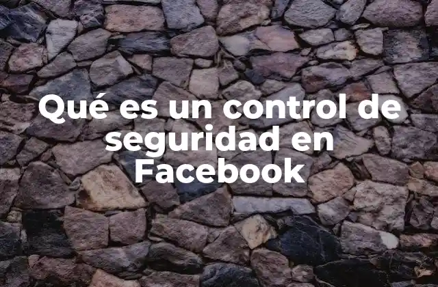 Qué es un Control de Seguridad en Facebook