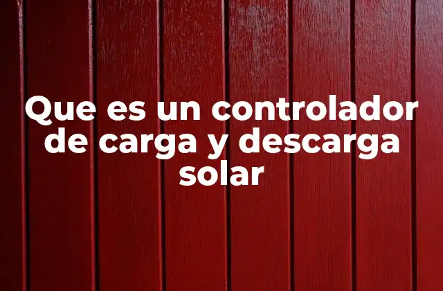 Que es un Controlador de Carga y Descarga Solar