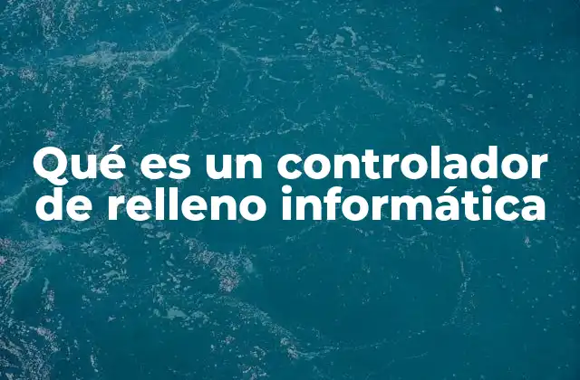 Qué es un Controlador de Relleno Informática